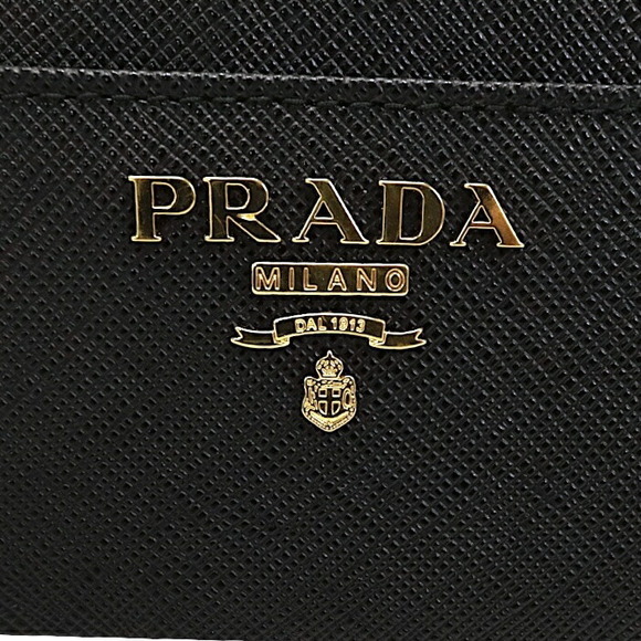 Prada Saffiano Leather Key Case Wallet L Zip Coin Multi Purpose Nero Black - Picture 6 of 11